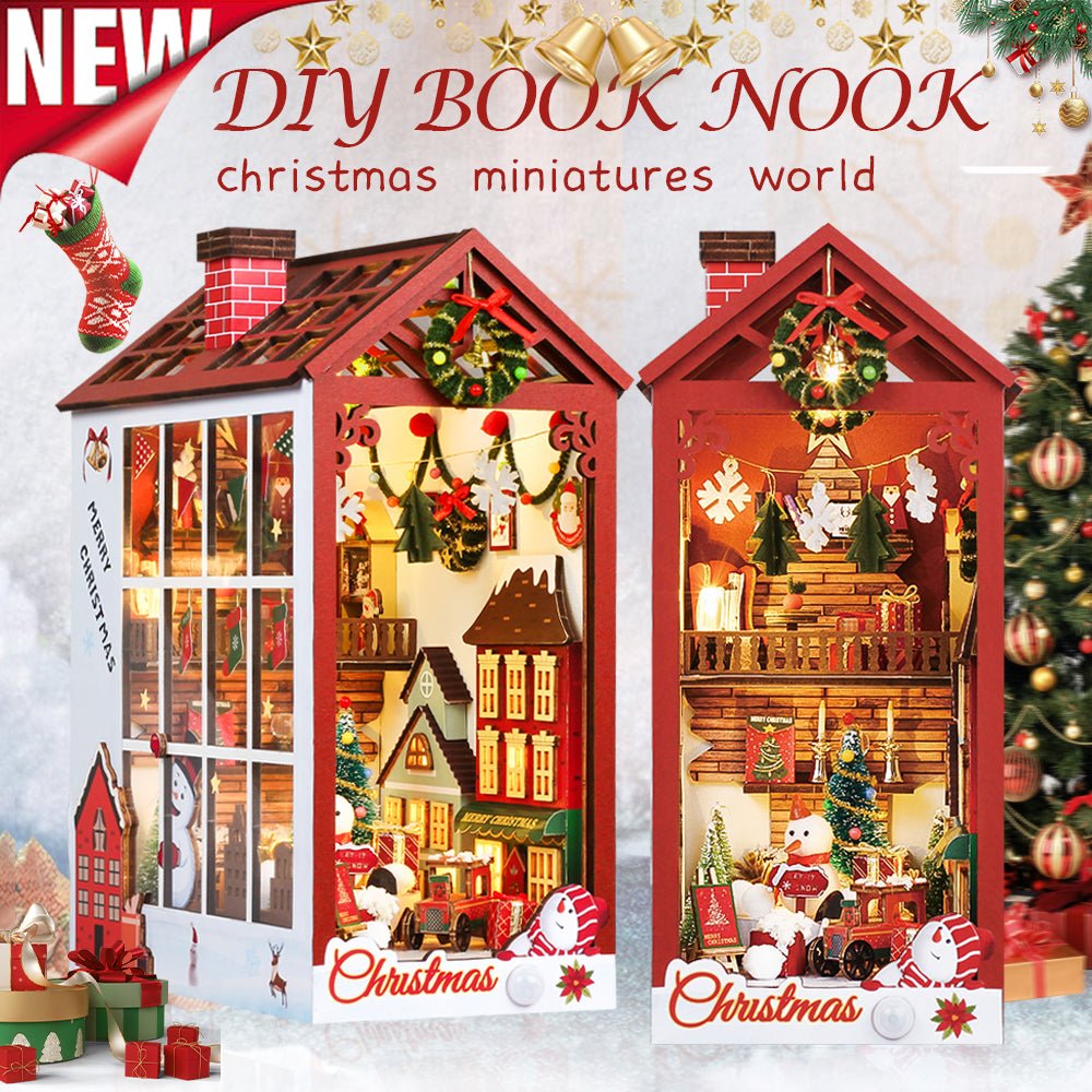 Book Nook Christmas miniatures world