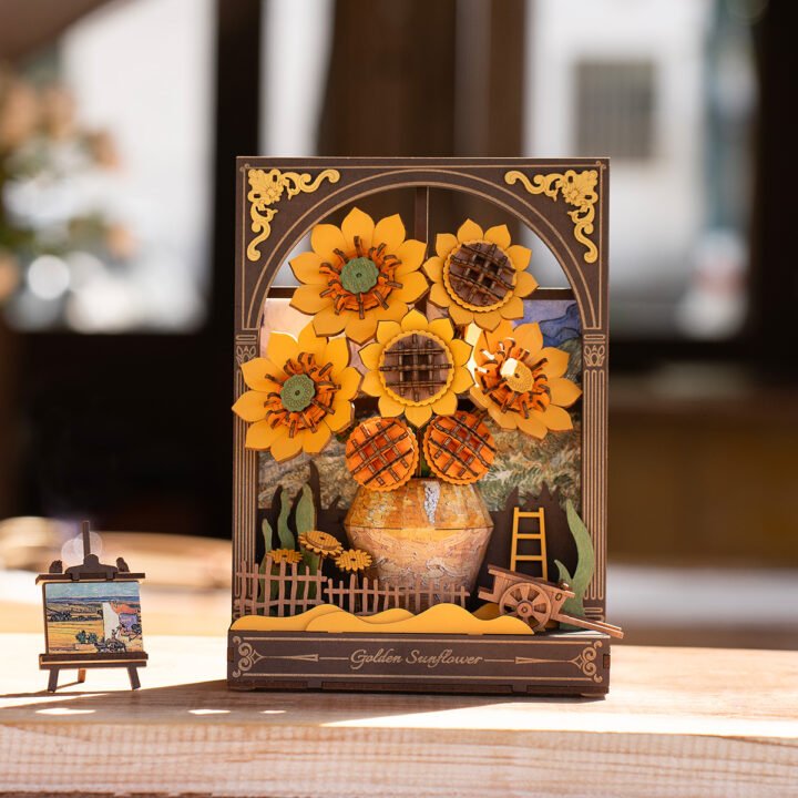Golden Sunflower Puzzle 3D