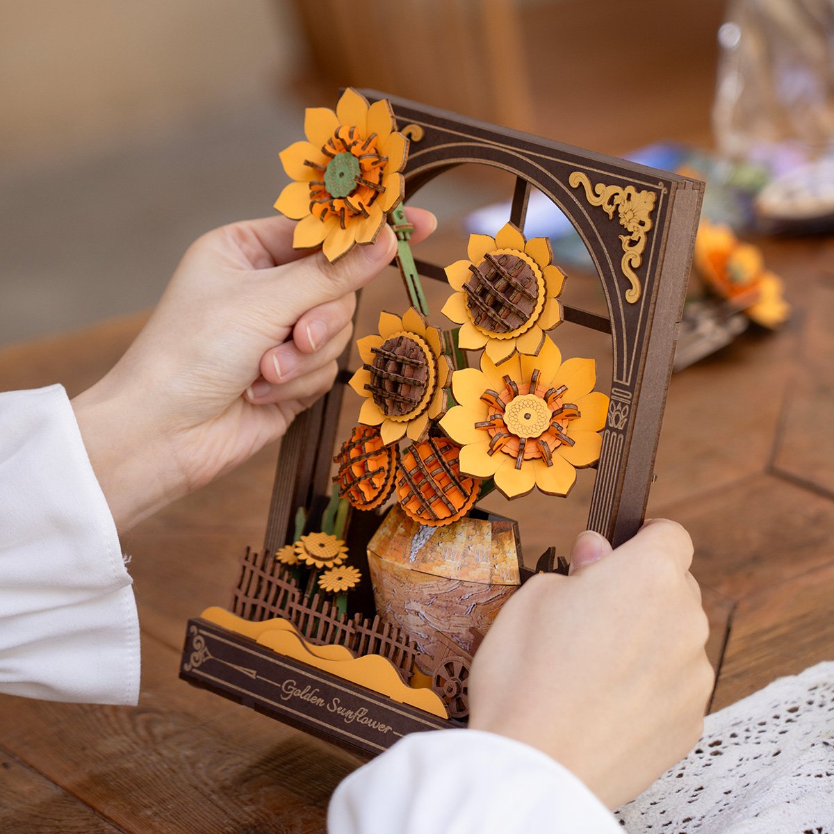 Golden Sunflower Puzzle 3D - Imagen 5