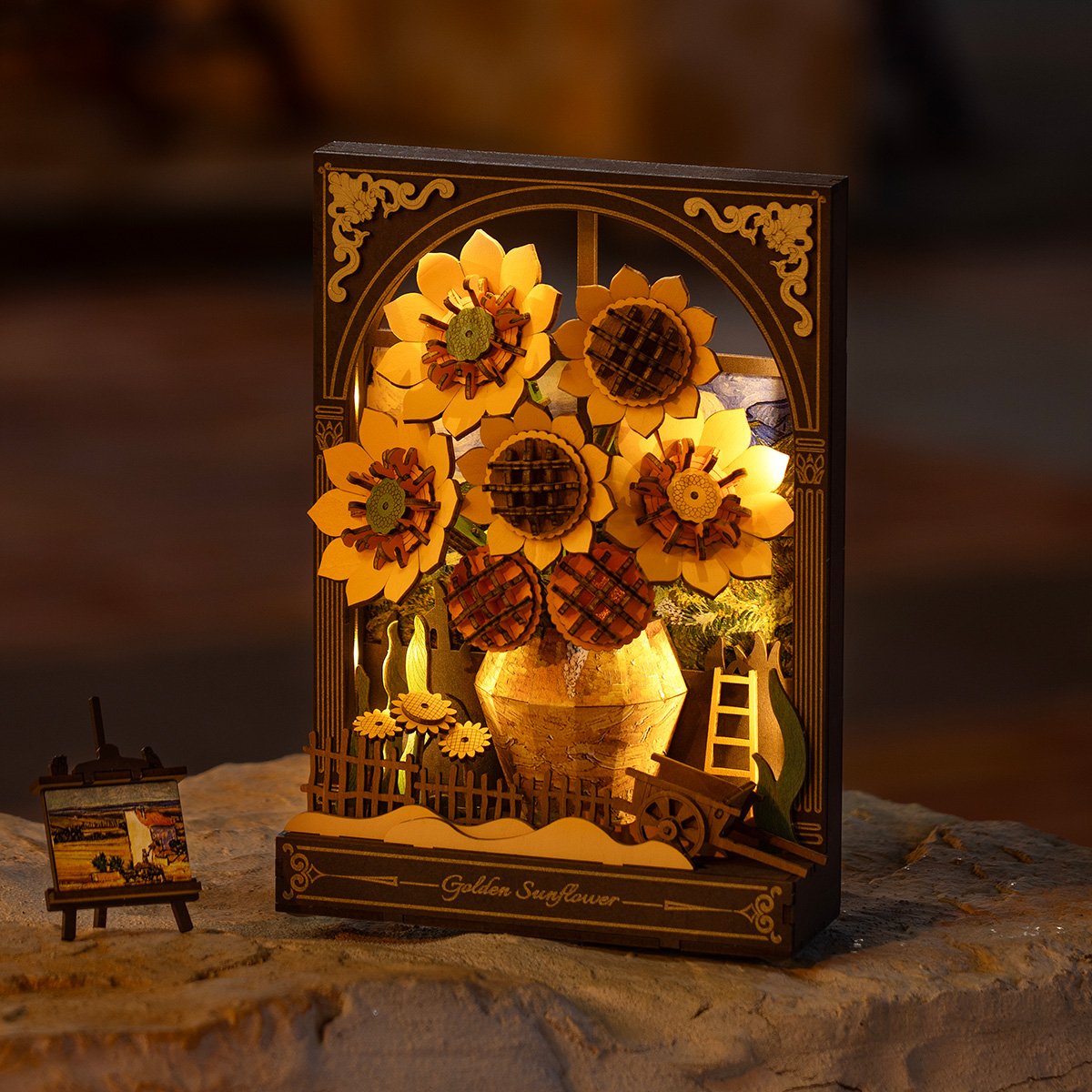Golden Sunflower Puzzle 3D - Imagen 6