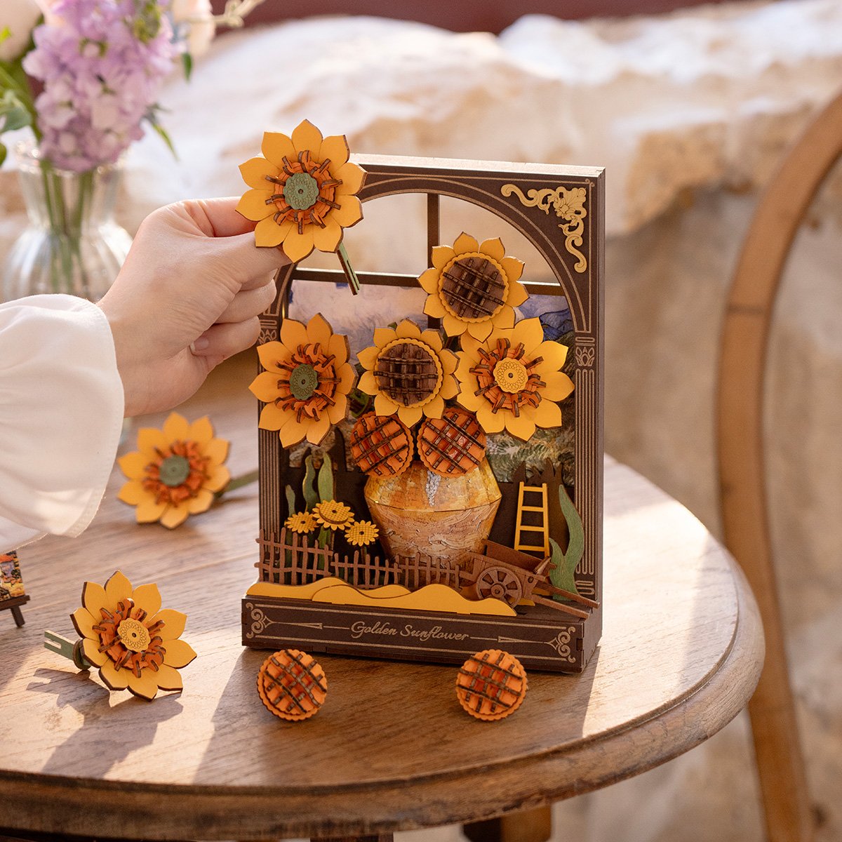 Golden Sunflower Puzzle 3D - Imagen 3