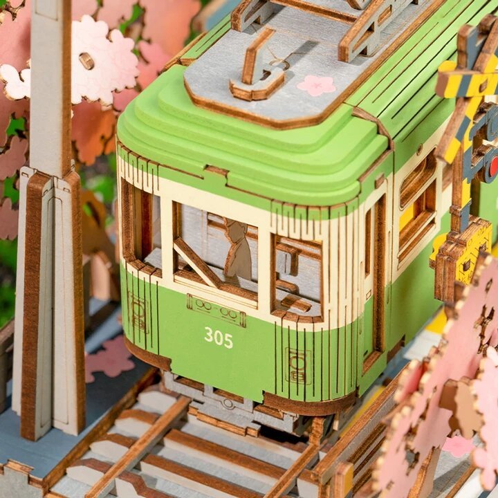 Puzzle 3D tranvía japonés – Sakura Journey🚋🌸 - Imagen 2