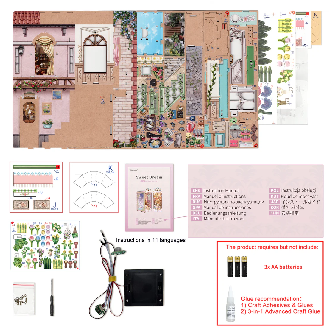 Book Nook Floristería en Miniatura | Flower Shop Tonecheer