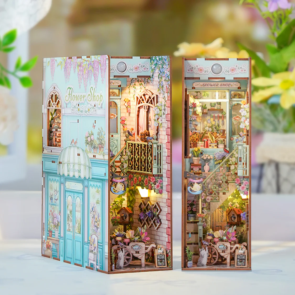 Book Nook Floristería en Miniatura | Flower Shop Tonecheer