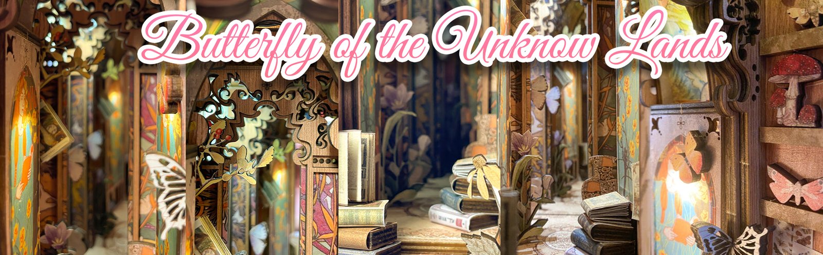 Book Nook Mariposas Fantásticas, detalles del book nook Mariposas Fantásticas