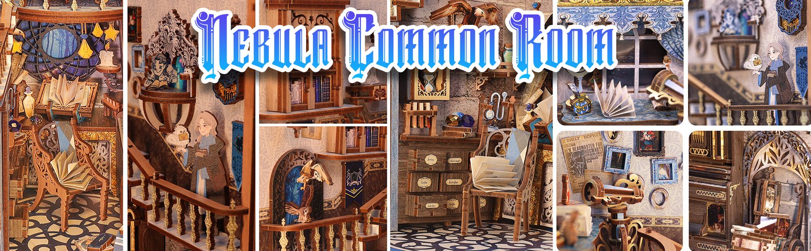 Book Nook Astronomía Mágica Sala Común Nébula, detalles del book nook Sala Común Nébula