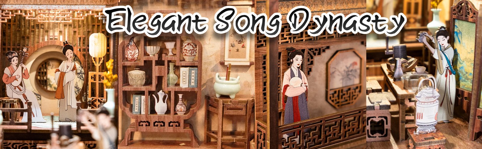 Book Nook Song Dynasty, detalles del book nook Song Dynasty
