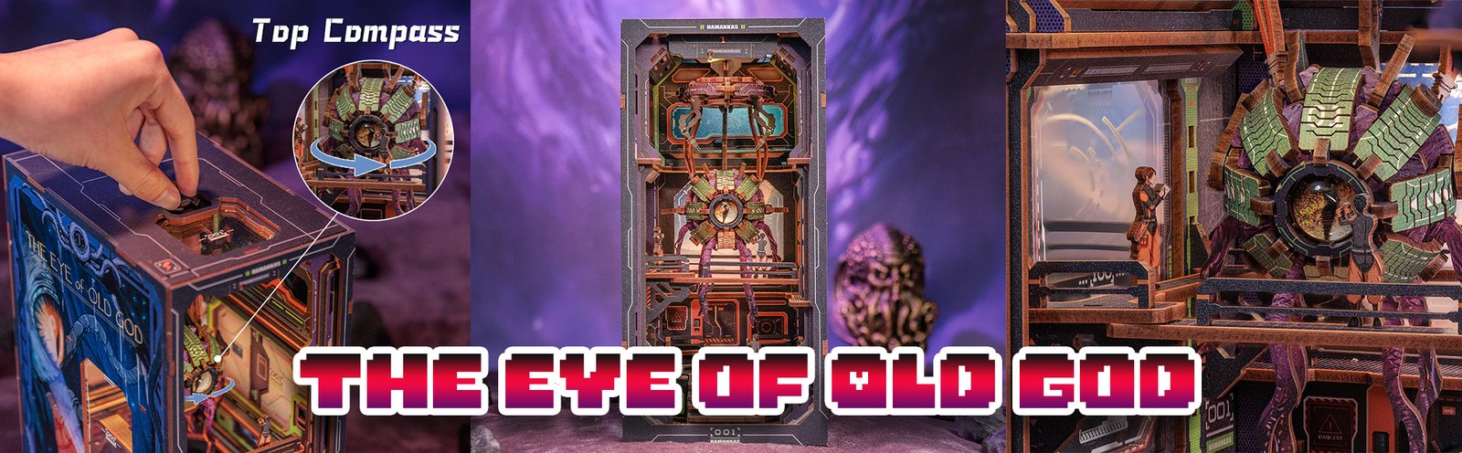 Book Nook Ciencia Ficción The Eye of Old God, detalles del book nook The Eye of Old God